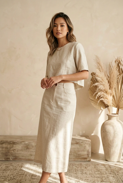 L72->77 - Set Linen Váy