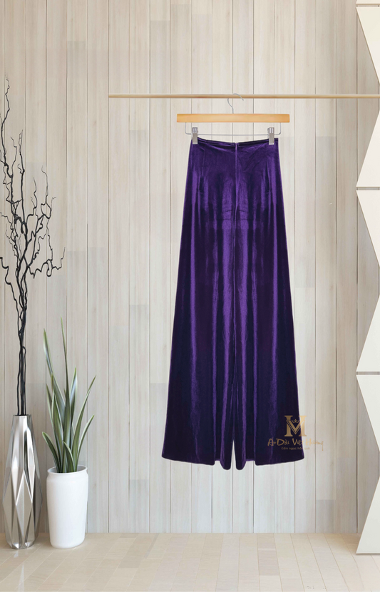 652 - Purple Regular Velvet Pants (Quần Ống Thường Nhung Tím). Final sale (no return/exchange)