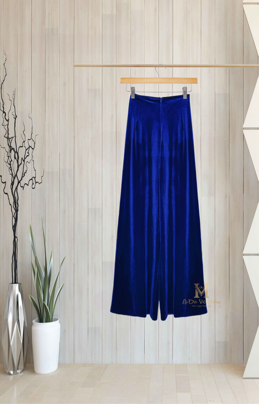 653 - Cobalt Blue Regular Velvet Pants (Quần Ống Thường Nhung Xanh Coban). Final sale (no return/exchange)