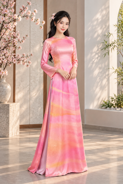 A28 - Áo Dài Lụa Tiêu Giao | Áo Only
