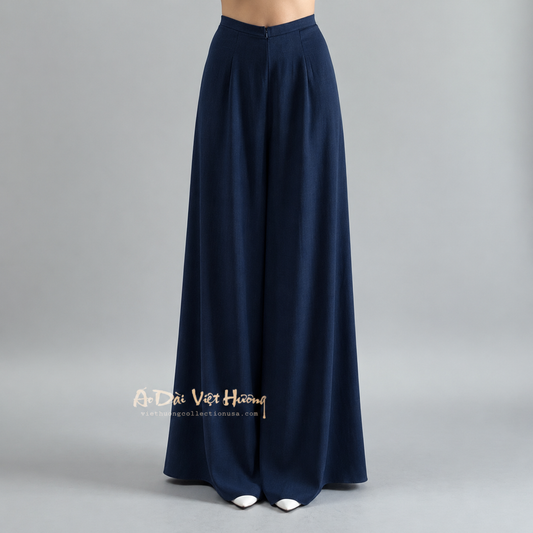 R18 - Flared Pants Ánh Sao Silk Navy Blue | Quần Ống Xéo
