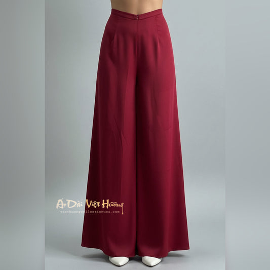 R7 - Ánh Sao Silk Regular Pants Đỏ Đô (Quần Ống Xéo).