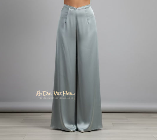 R8 - Silver Regular Pants Tô Châu Silk (Quần Tô Châu Ống Xéo)