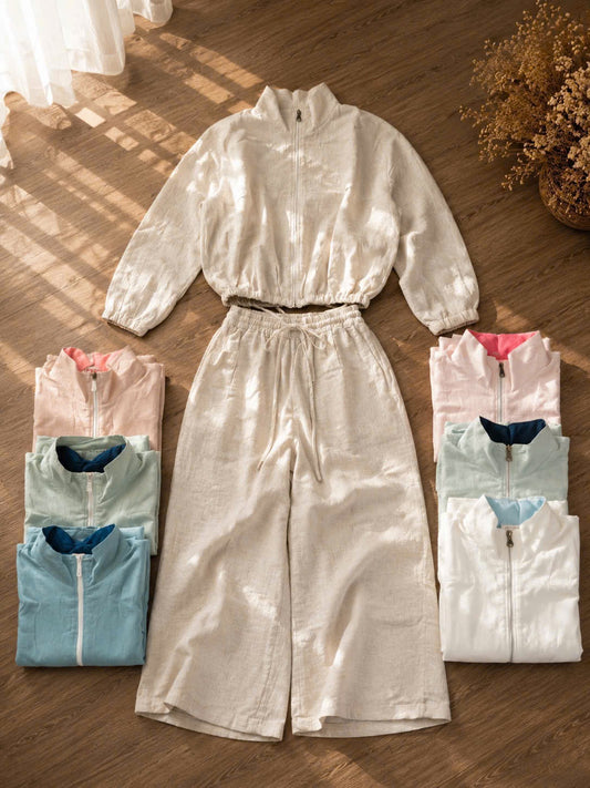 L01->08- Set Áo Khoác 2 lớp Linen | Kèm quần