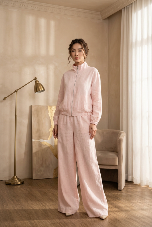 L07 - Set Áo Khoác 2 lớp Linen | Kèm quần. Final sale (no return/exchange).