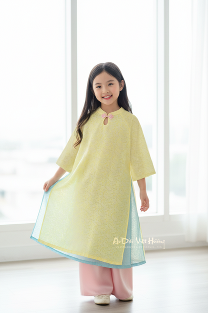 G5 - Girl’s Áo Dài Gấm 4 Tà (Áo only)