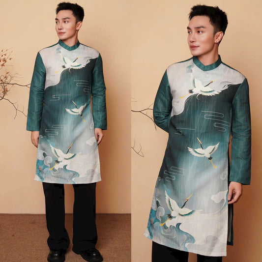 A121 - Men’s Áo Dài In Green