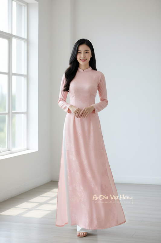 A85 - Áo Dài Lụa Châu Giang Hồng | Áo Only