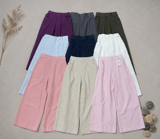 L119->135 - Quần Linen Châu Âu Suông Ống Đứng