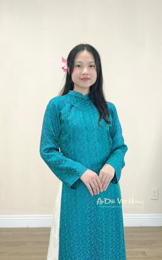 A5 - Áo Dài Ngũ Thân Tay Chẽn Tơ Tằm Nha Xá | Áo Only