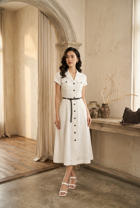 L94/100 - Dress Linen Lửng
