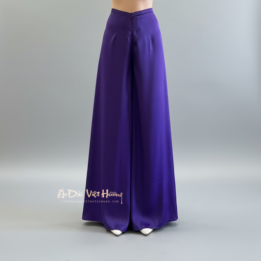 R27 - Flared Pants lụa Ánh Sao Tím | Quần Ống Xéo