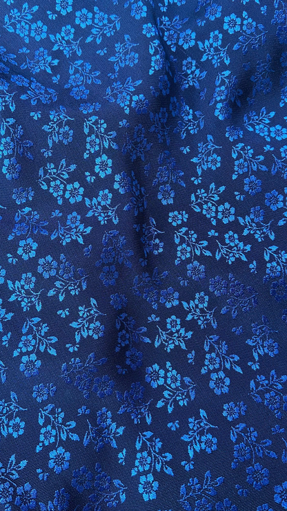 A16 - Áo Dài Gấm Thái Tuấn Deep Blue