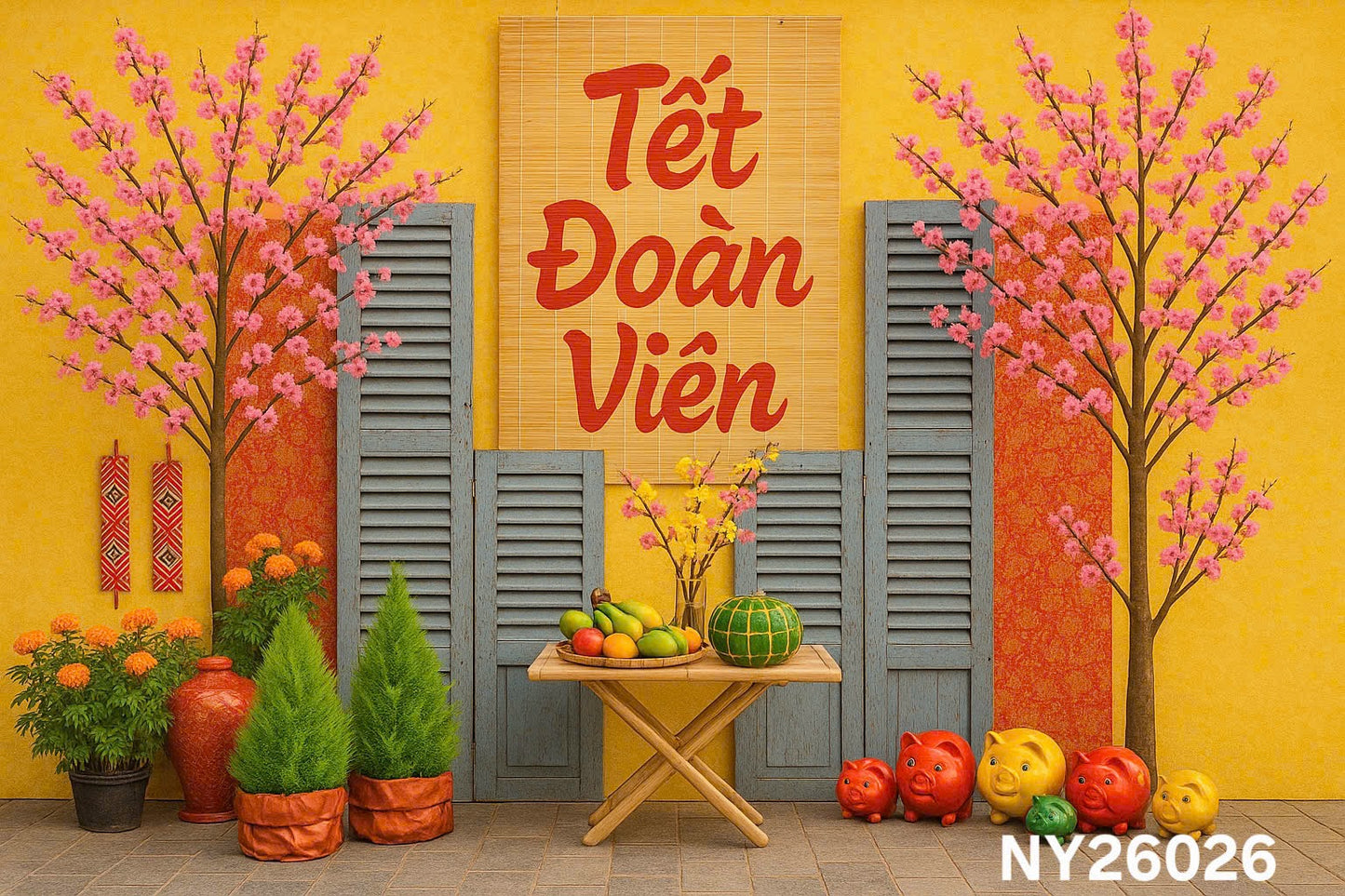 NY26026 - Tet Backdrop (Phông Nền Tết 2026)