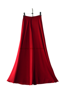 506 -  Carmine Red Thái Tuấn Silk Skirt Pants (Quần Váy Ống Xéo Lụa Thái Tuấn Đỏ Đô)