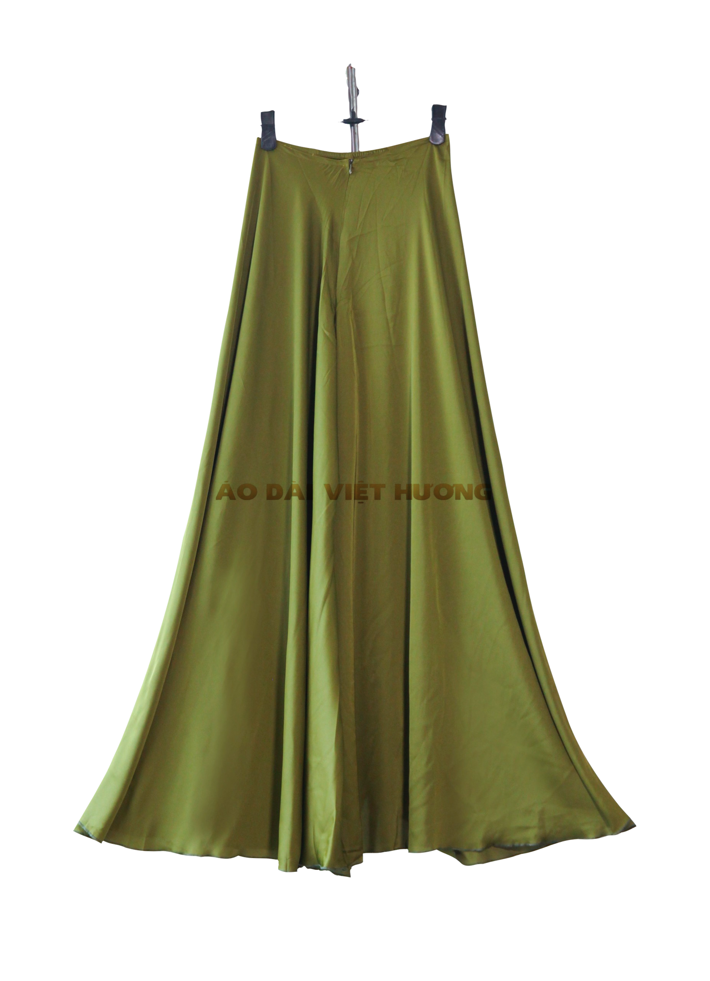 516 - Green Skirt Pants (Quần Váy Ống Xéo Lụa Mỹ Bóng). Final sale (no return/exchange)