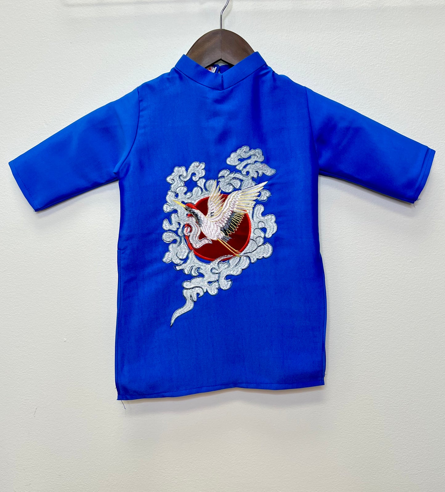 962-Embroidered Boy’s Áo Dài royal blue. Final sale (no return/exchange)