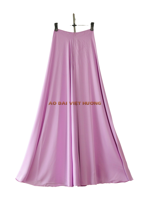 512 - Light Purple Thái Tuấn Silk Skirt Pants (Quần Váy Ống Xéo Lụa Thái Tuấn Tím Nhạt)