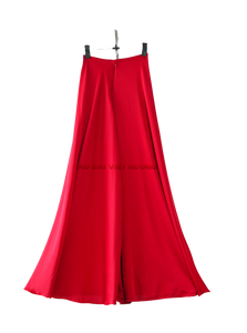 505 - Red Thái Tuấn Silk Skirt Pants (Quần Váy Ống Xéo Lụa Thái Tuấn Đỏ)