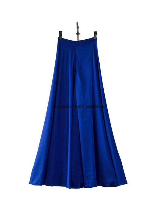508 - Cobalt Blue Thái Tuấn Silk Skirt Pants (Quần Váy Ống Xéo Lụa Thái Tuấn Xanh Coban)
